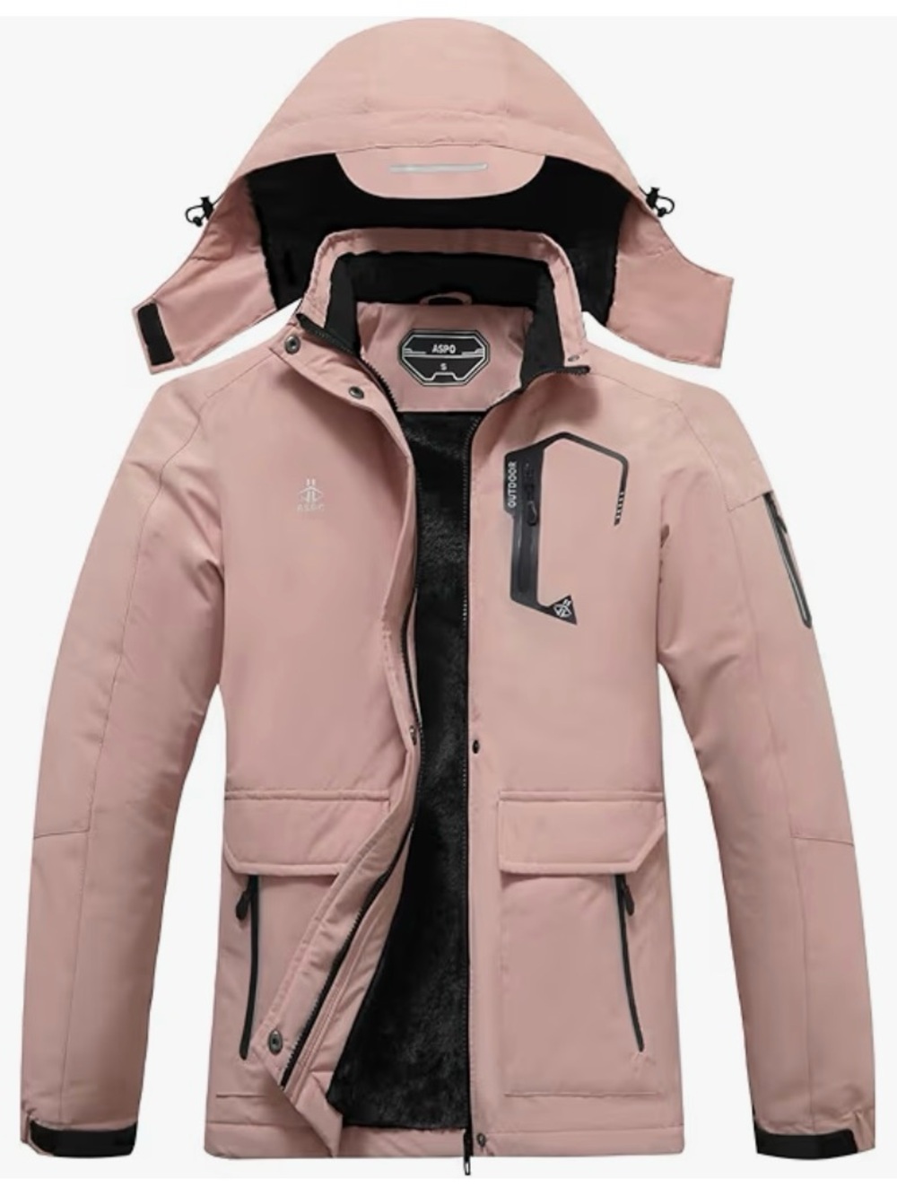 Women’s Waterproof Hooded Jacket in Dusty Pink
